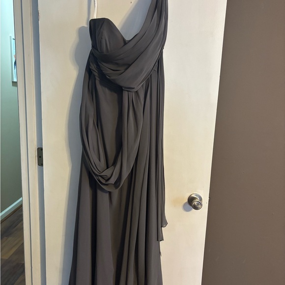 WEDDING BRIDESMAID PROM AZAZIE Grey A-Line Strapless Chiffon Convertible Dress 👗 - Picture 15 of 15